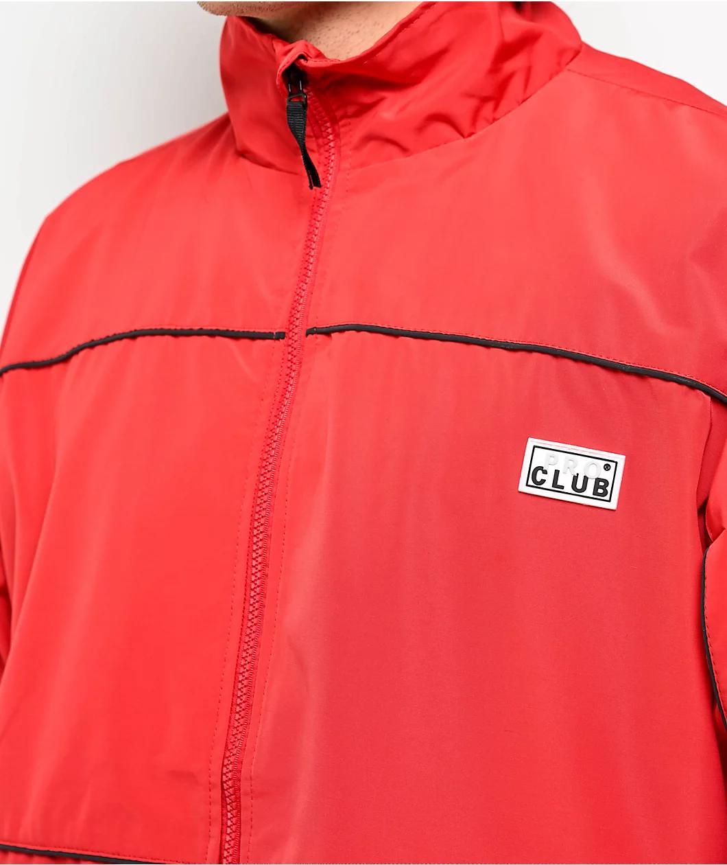 Pro Club Heavyweight Red Zip Track Jacket Product Image