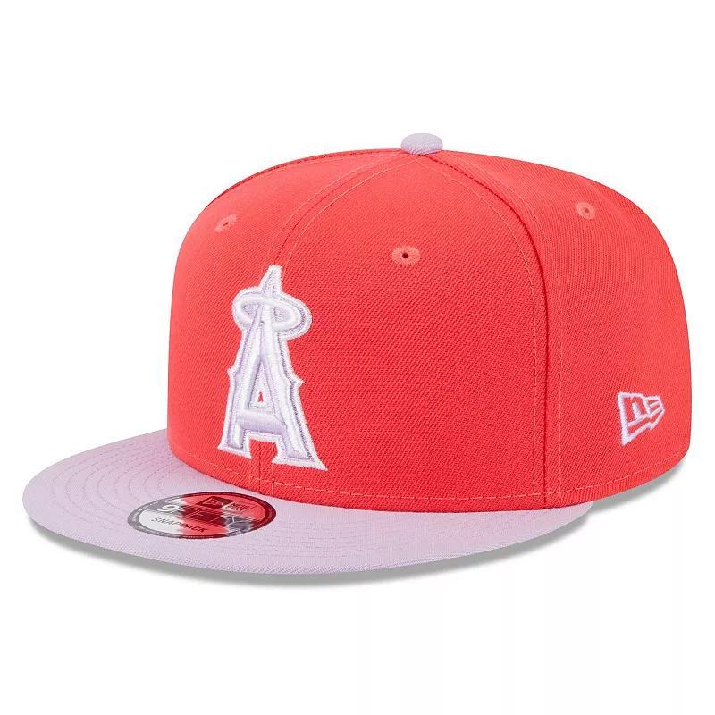 Mens New Era /Purple Los Angeles Angels Spring Basic Two-Tone 9FIFTY Snapback Hat Product Image