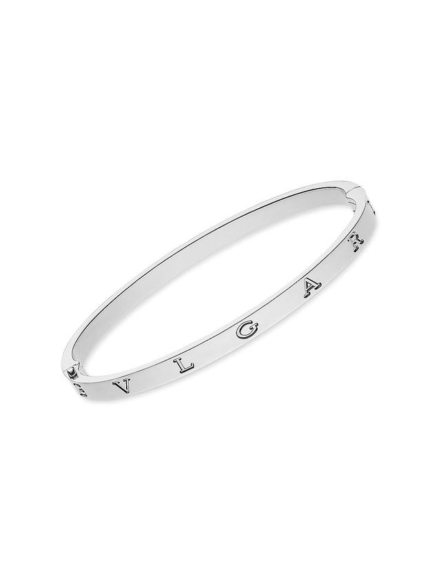 Womens BVLGARI BVLGARI 18K White Gold Logo Bangle Product Image