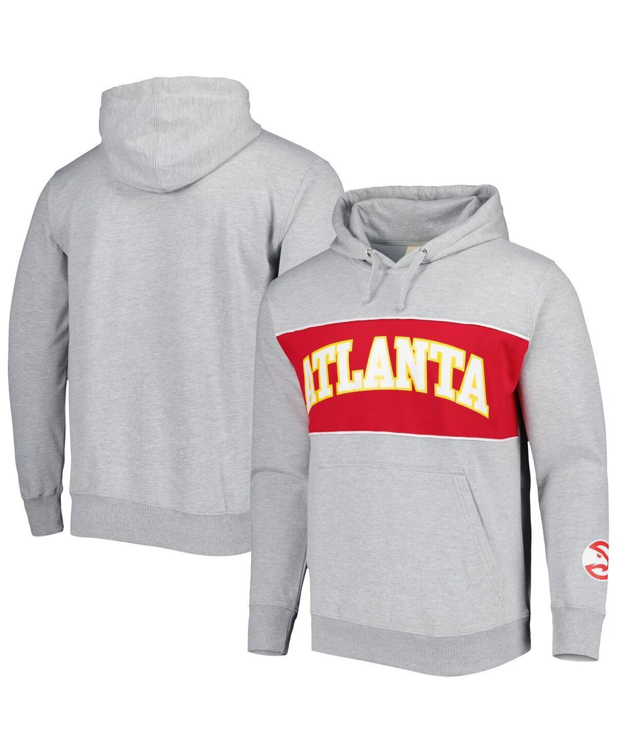 Mens Fanatics Branded Heather Gray Atlanta Hawks Wordmark French Terry Pullover Hoodie Product Image