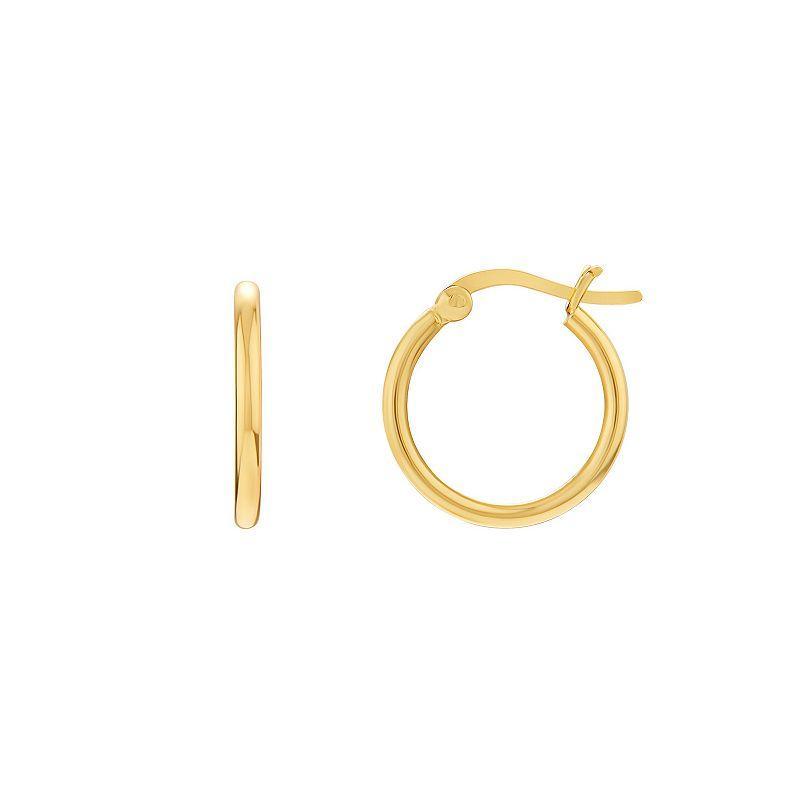 PRIMROSE Sterling Silver Tube Hoop Earrings, Womens, 14k Gold Over Product Image