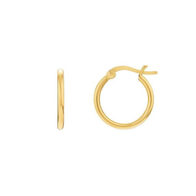 PRIMROSE Sterling Silver Tube Hoop Earrings, Womens, 14k Gold Over Product Image