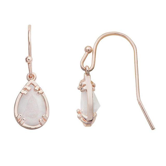 LC Lauren Conrad Runway Collection Cubic Zirconia Crackle Teardrop Earrings, Womens, White Product Image