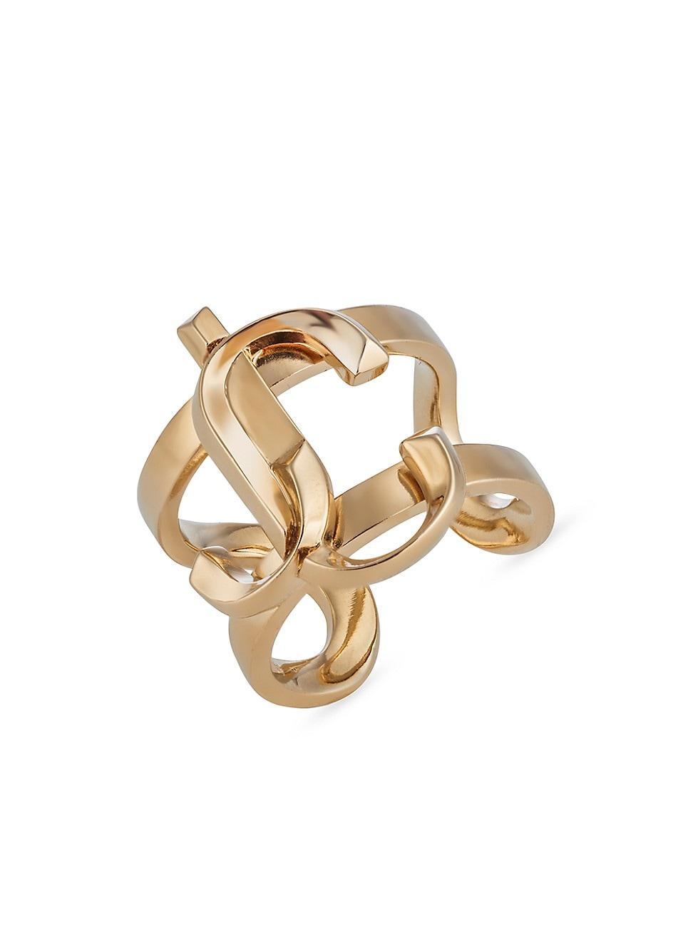 Womens Goldtone Monogram Ring Product Image