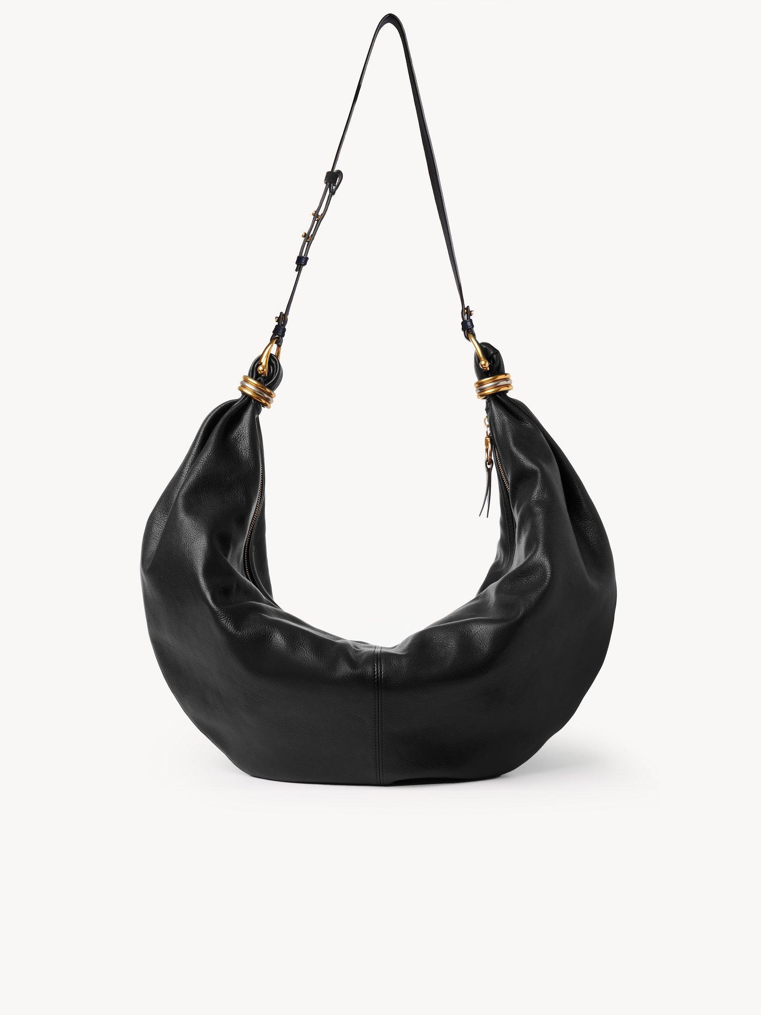 Large Bracelet Hobo bag in grained leather Product Image