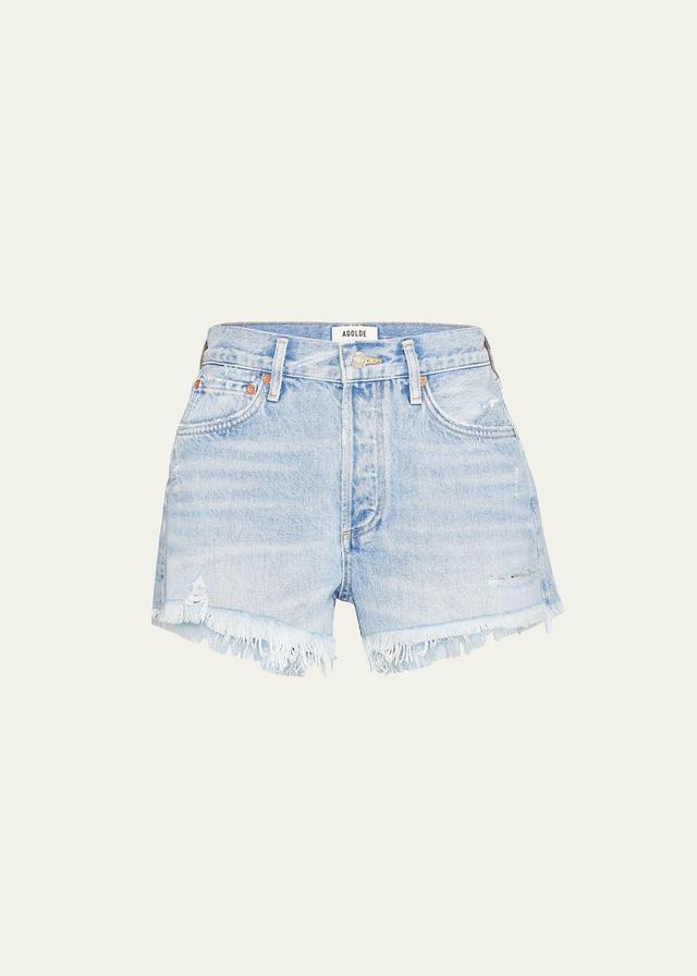 AGOLDE Parker Vintage Cut Off Short in Blue. Product Image