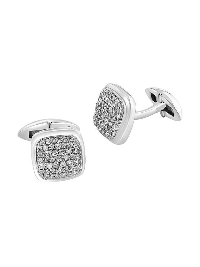 Mens COLLECTION Diamond & 925 Sterling Silver Cufflinks Product Image