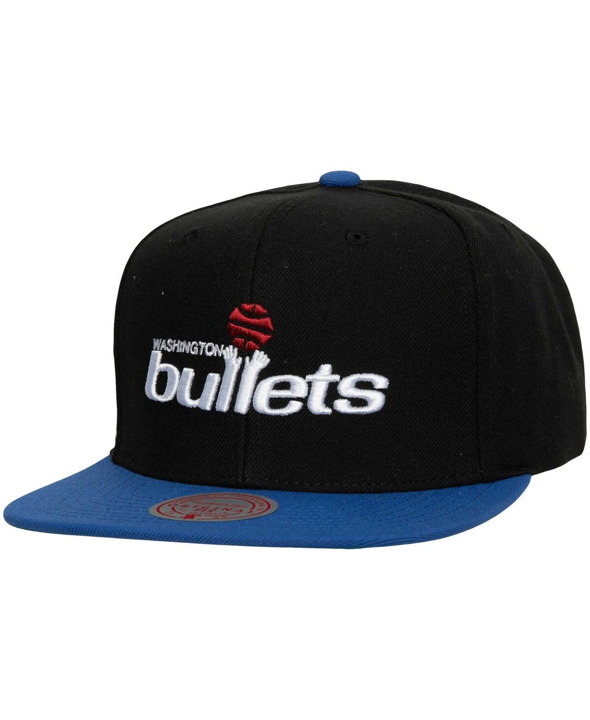 Mens Mitchell & Ness Black/Blue Washington Bullets Hardwood Classics Essentials 2.0 Snapback Hat Product Image