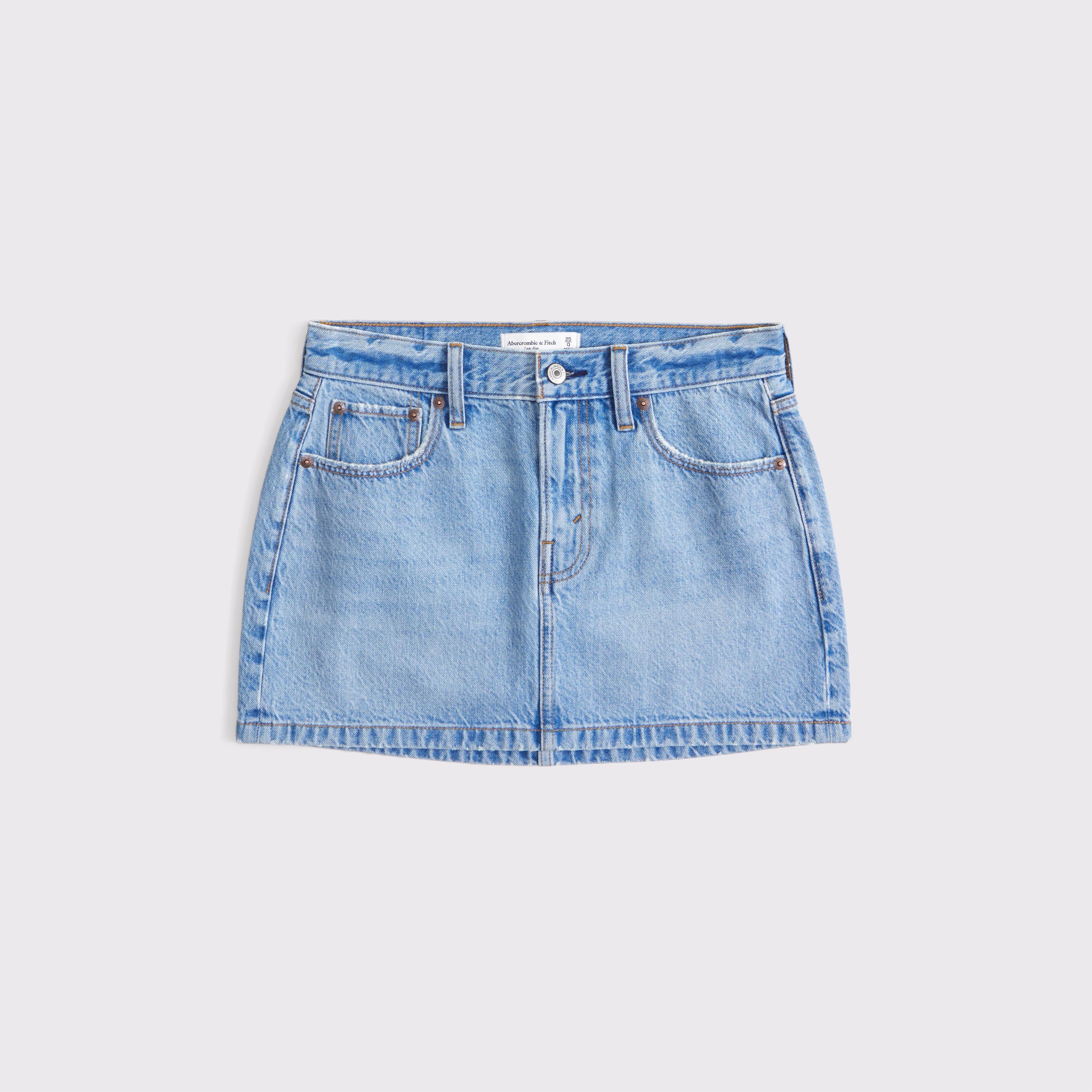 Low Rise Denim Mini Skirt Product Image