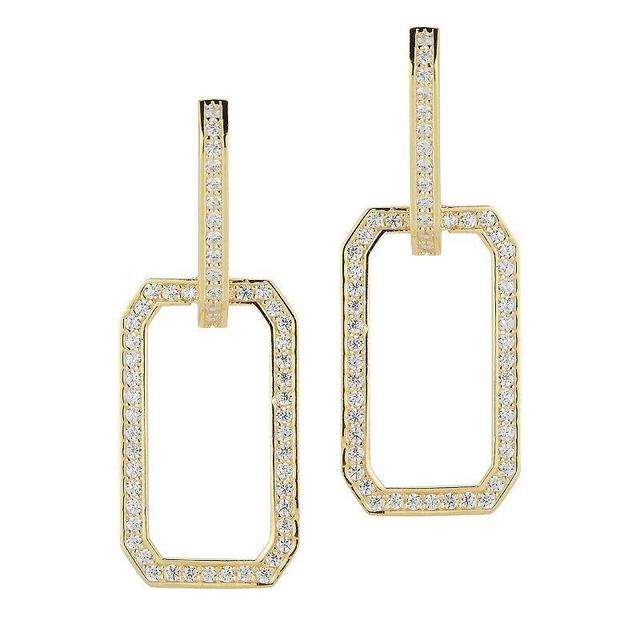 Sunkissed Sterling Cubic Zirconia Open Drop Earrings, Womens, Gold Tone Product Image