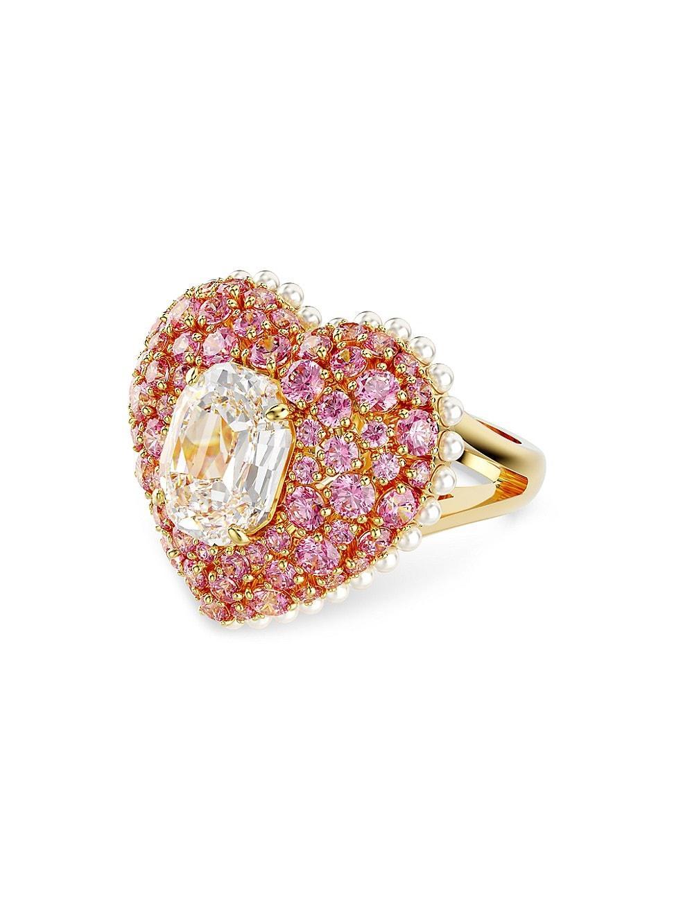 Womens Hyperbola Goldtone, Crystal & Imitation Pearl Cocktail Ring Product Image