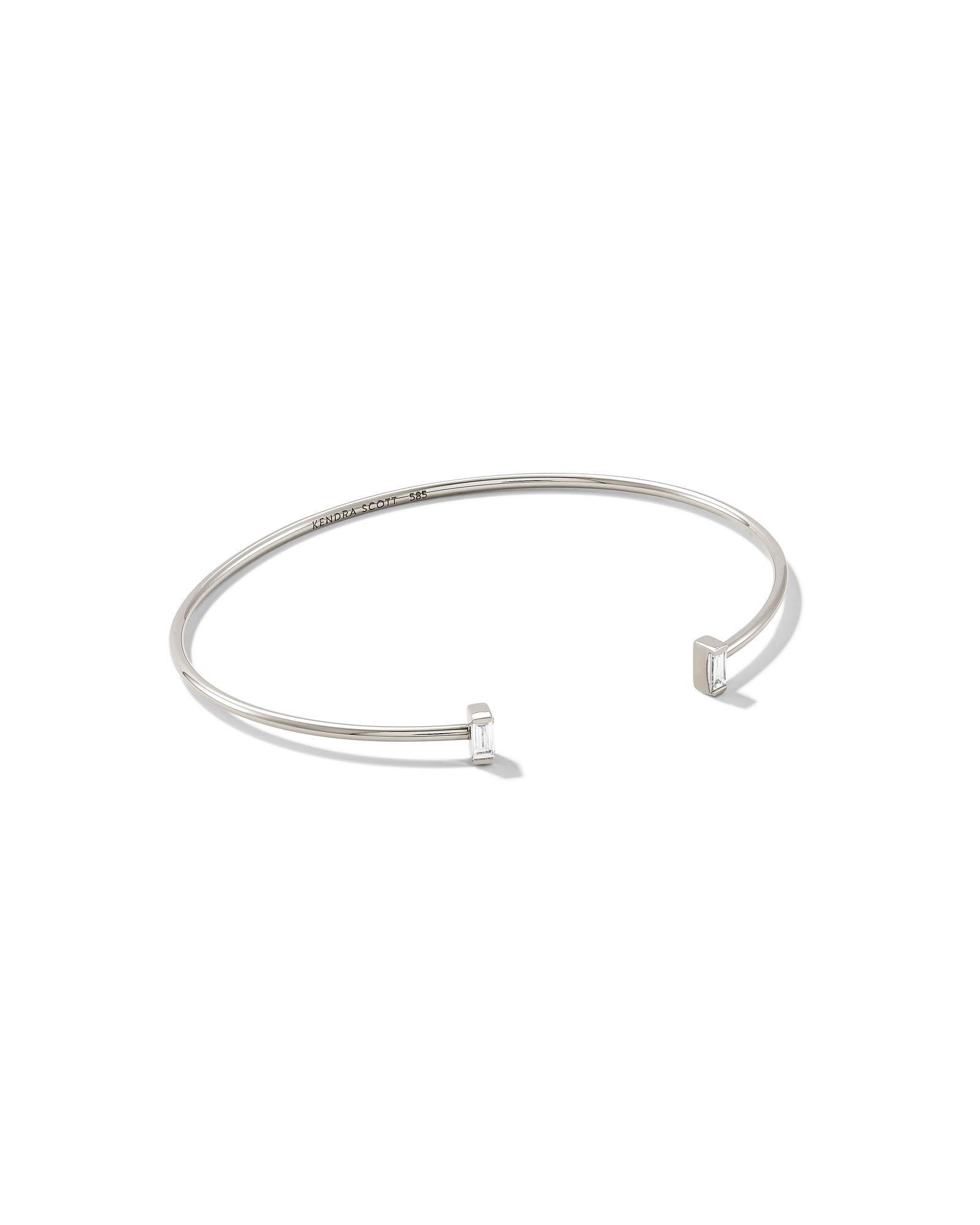 Isabella 14k White Gold Cuff Bracelet in White Diamond Product Image