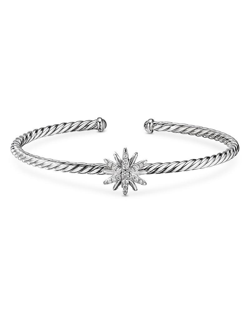 Womens Starburst Center Station Bracelet in Sterling Silver Product Image