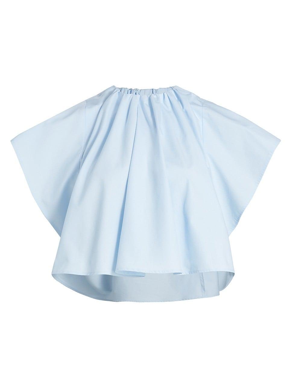 Womens Poplin Pleated Top Product Image