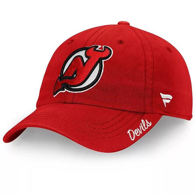 Womens Fanatics Branded Red New Jersey Devils Core Primary Logo Adjustable Hat Product Image