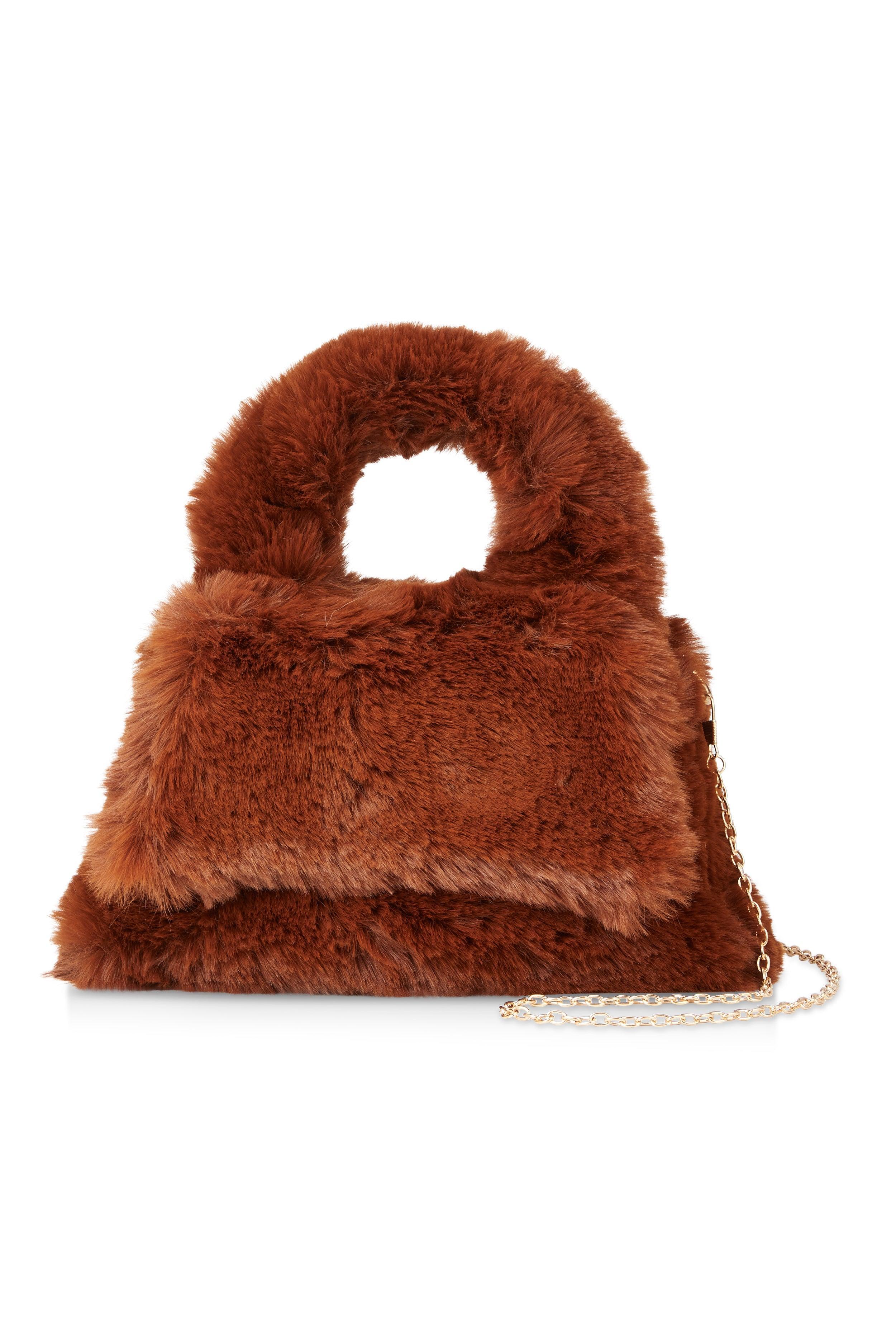 Faux Fur Convertible Handbag Female Product Image