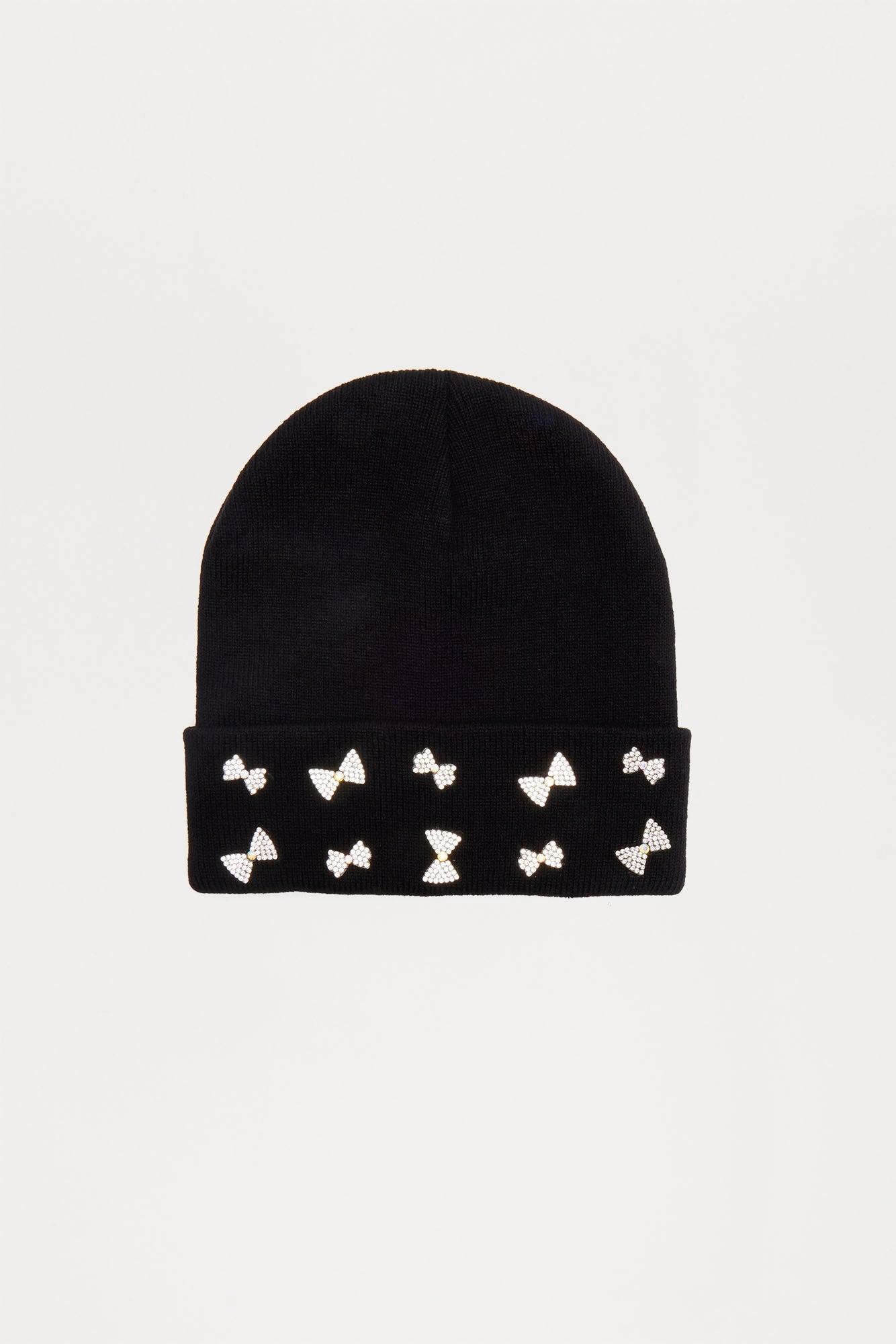 Dazzling Bows Beanie - Black Product Image