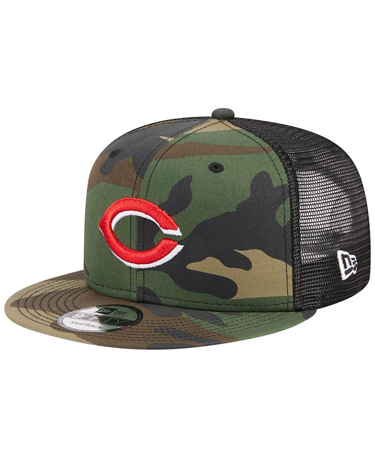 Mens New Era Camo Cincinnati Reds Woodland Camo Trucker 9FIFTY Snapback Hat Product Image