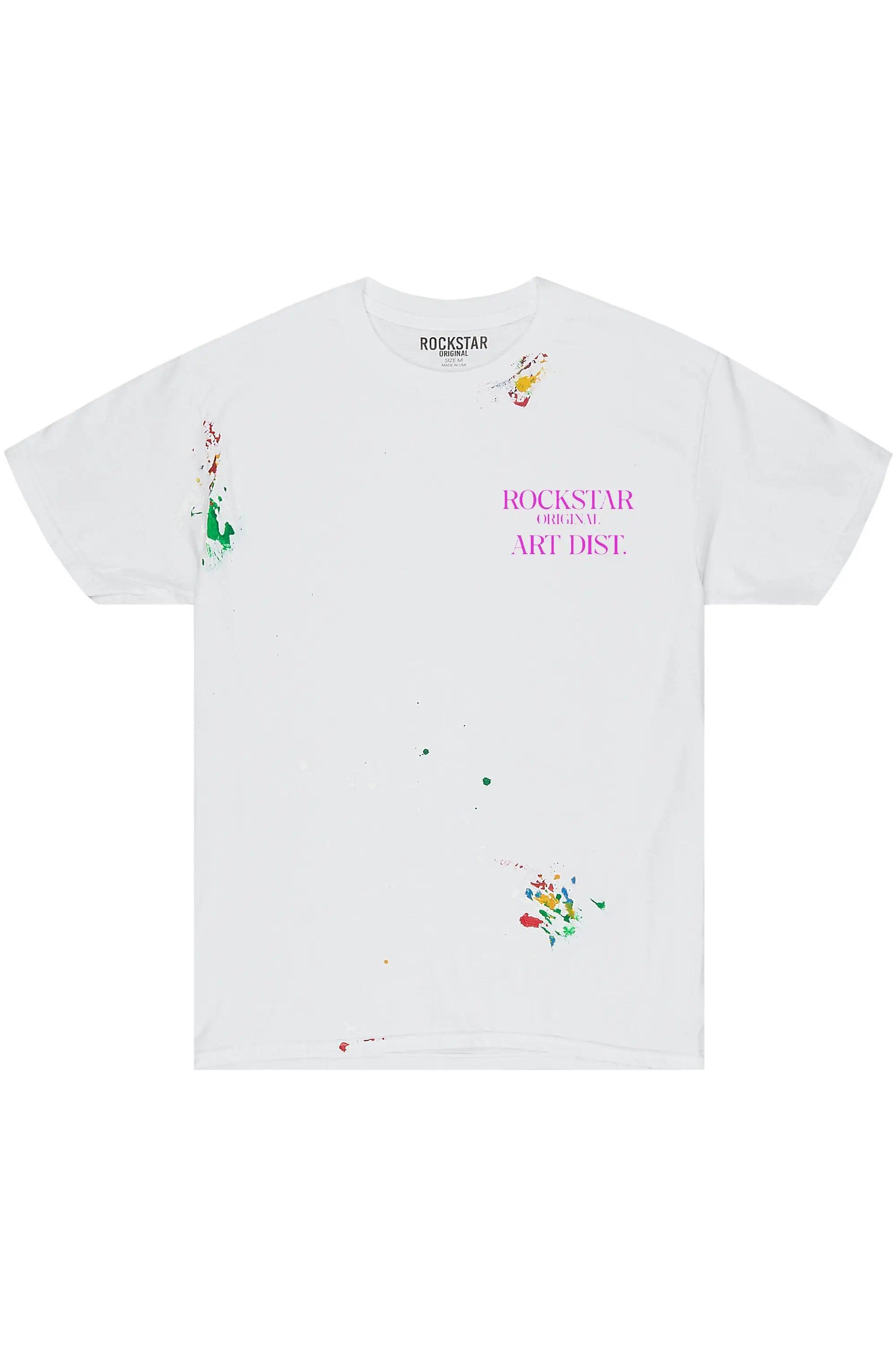 Palmer White/Pink  Graphic T-Shirt Male Product Image