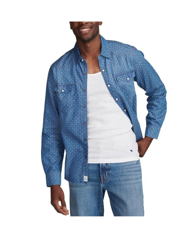 Lucky Brand Printed Indigo Western Long Sleeve Shirt - Mens Clothing Outerwear Shirt Jackets Product Image