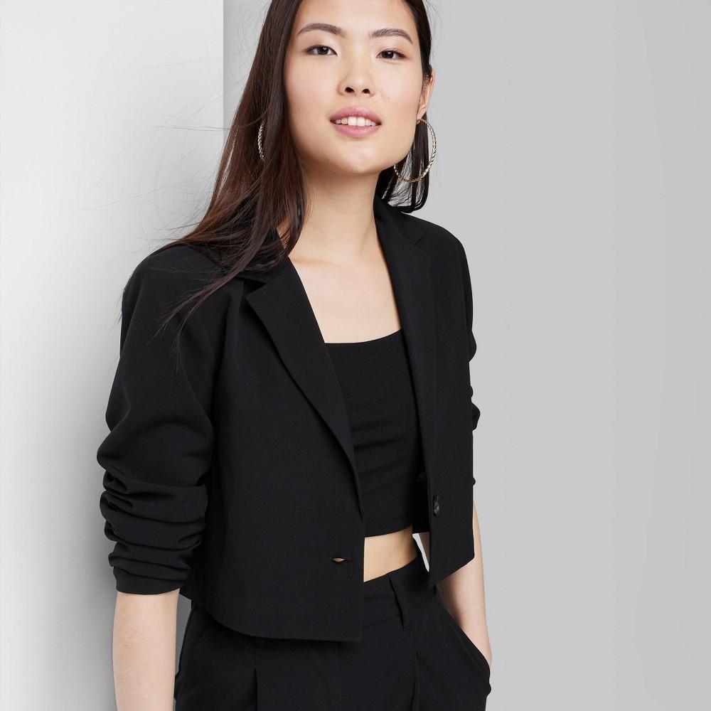 Womens Cropped Blazer - Wild Fable Black XXS Product Image