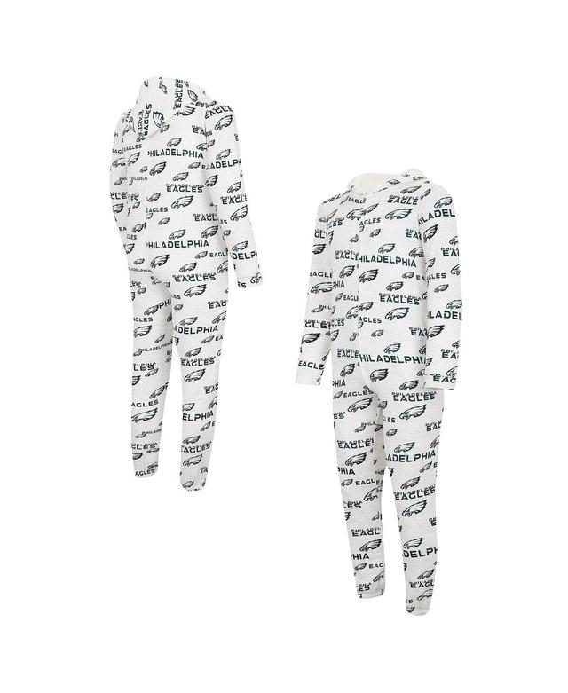 Mens Concepts Sport Philadelphia Eagles Allover Print Docket Union Full-Zip Hooded Pajama Suit Product Image