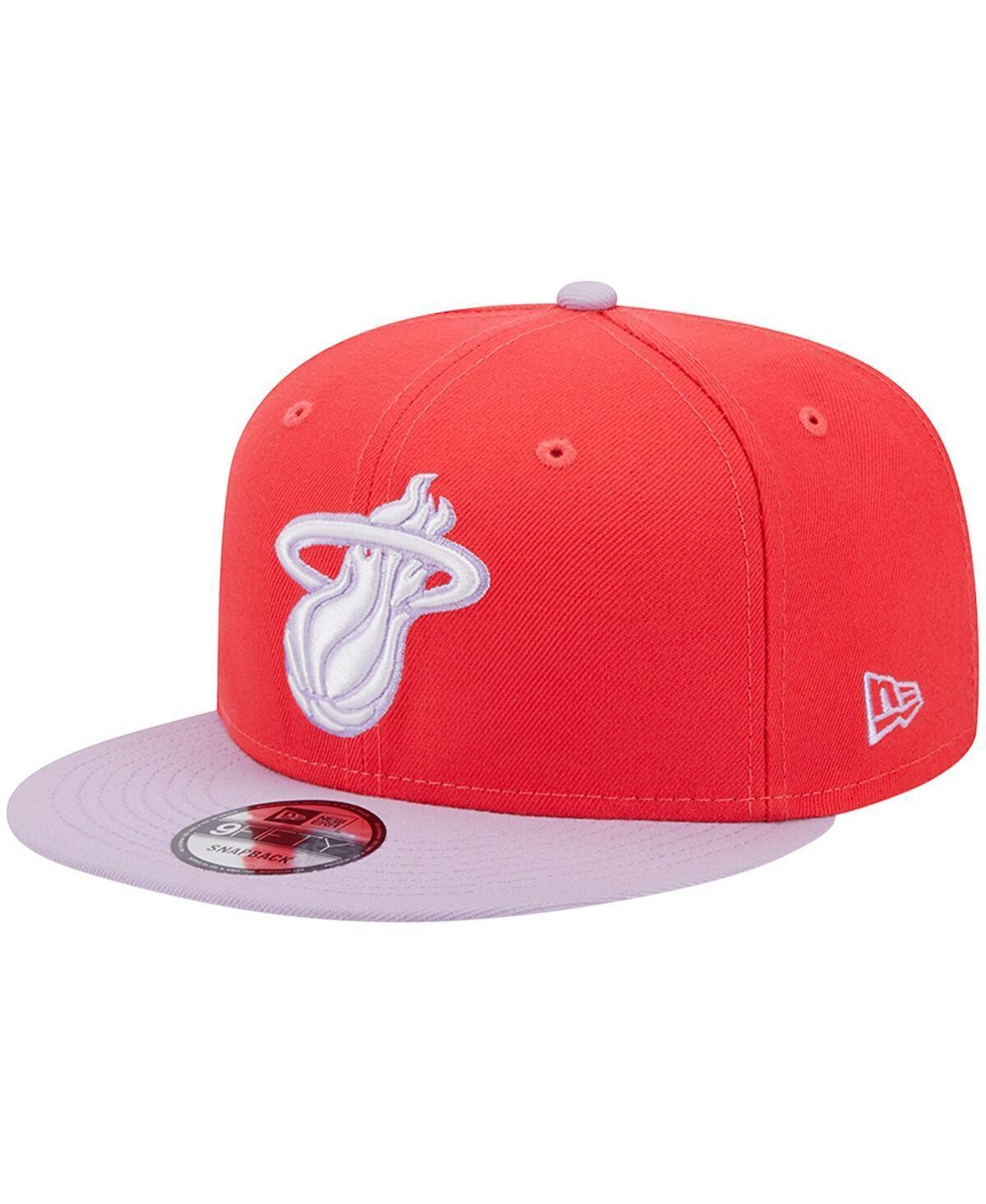 Mens New Era Red Miami Heat 2-Tone Color Pack 9FIFTY Snapback Hat - Red Product Image