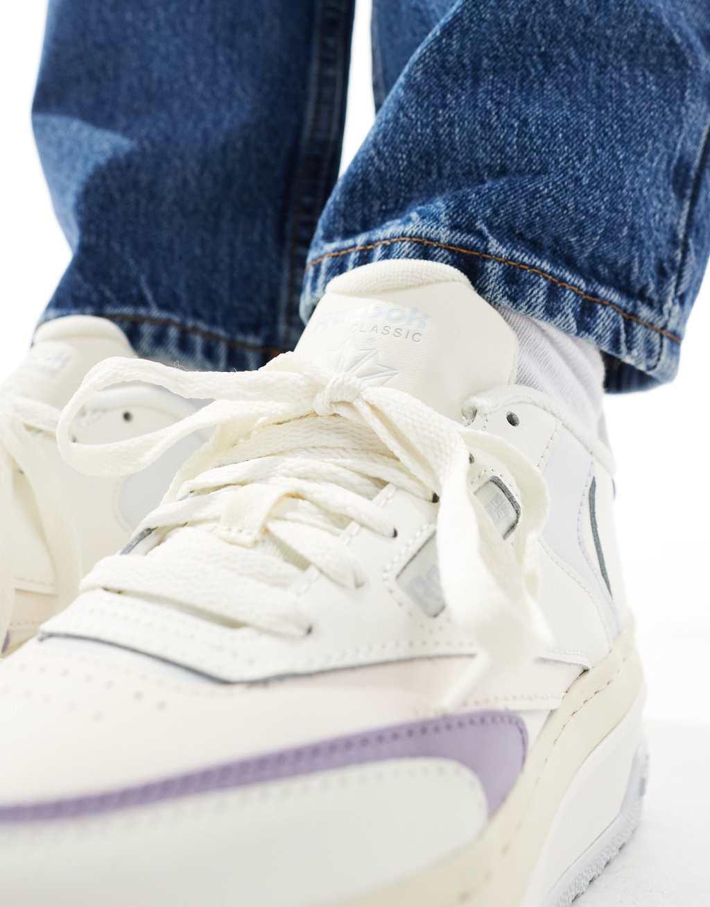 Reebok Club C Extra sneakers in white and lilac Product Image