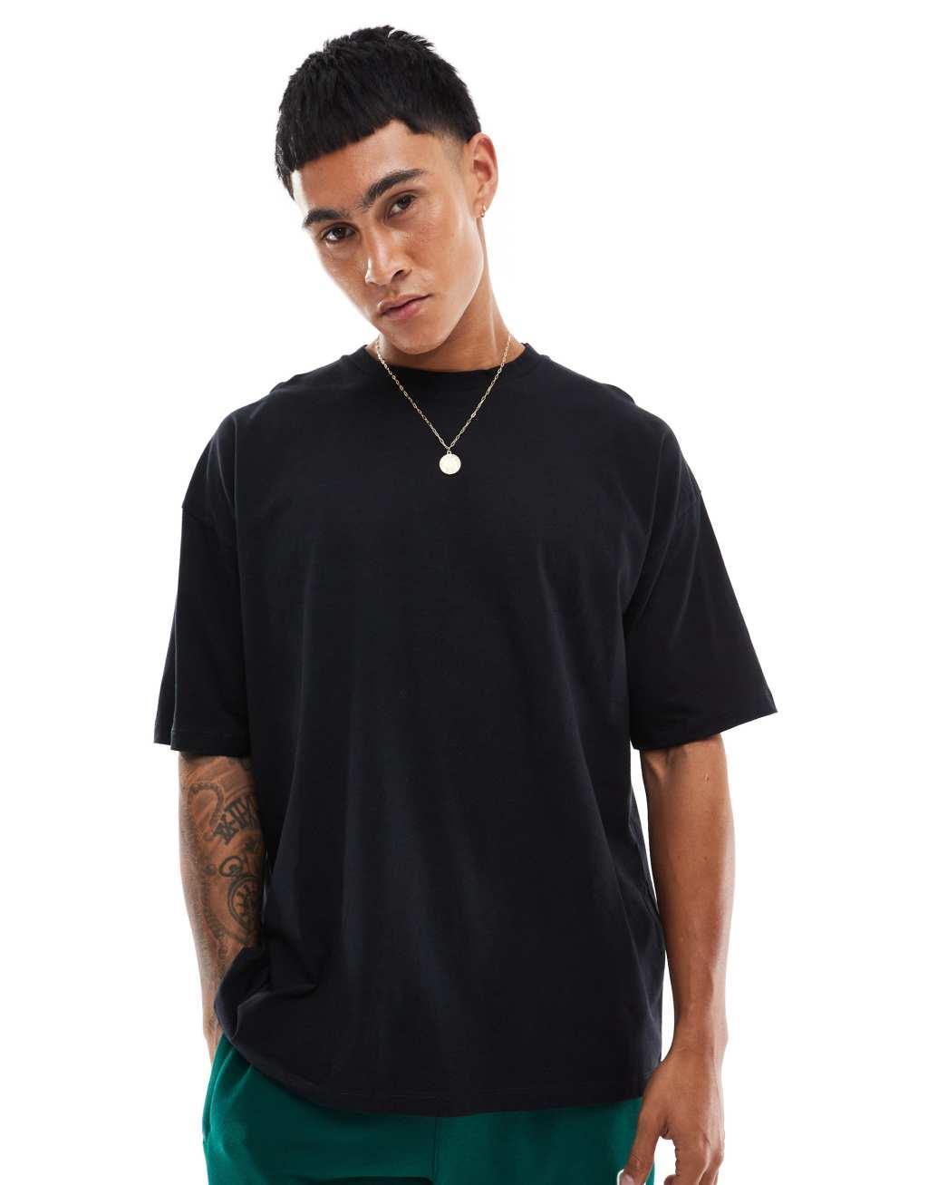 ASOS DESIGN oversized t-shirt in black with back print Product Image