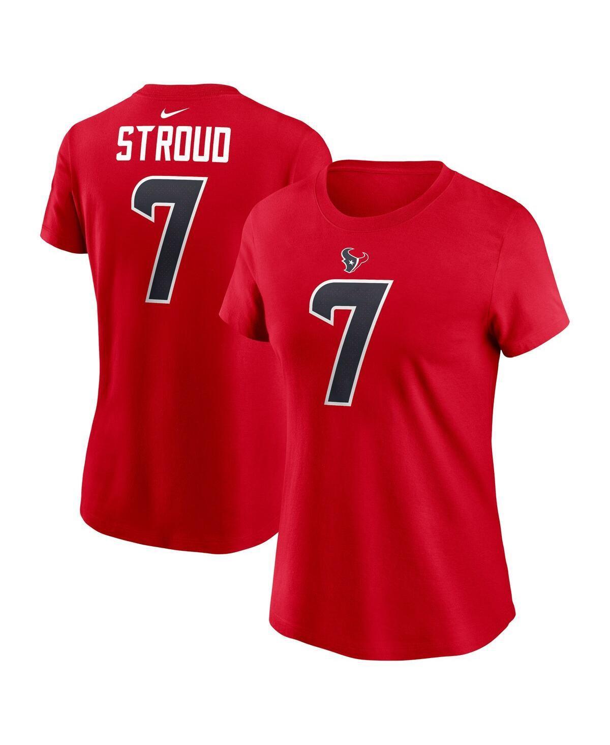 Nike Womens C.j. Stroud Red Houston Texans Player Name Number T-Shirt Product Image