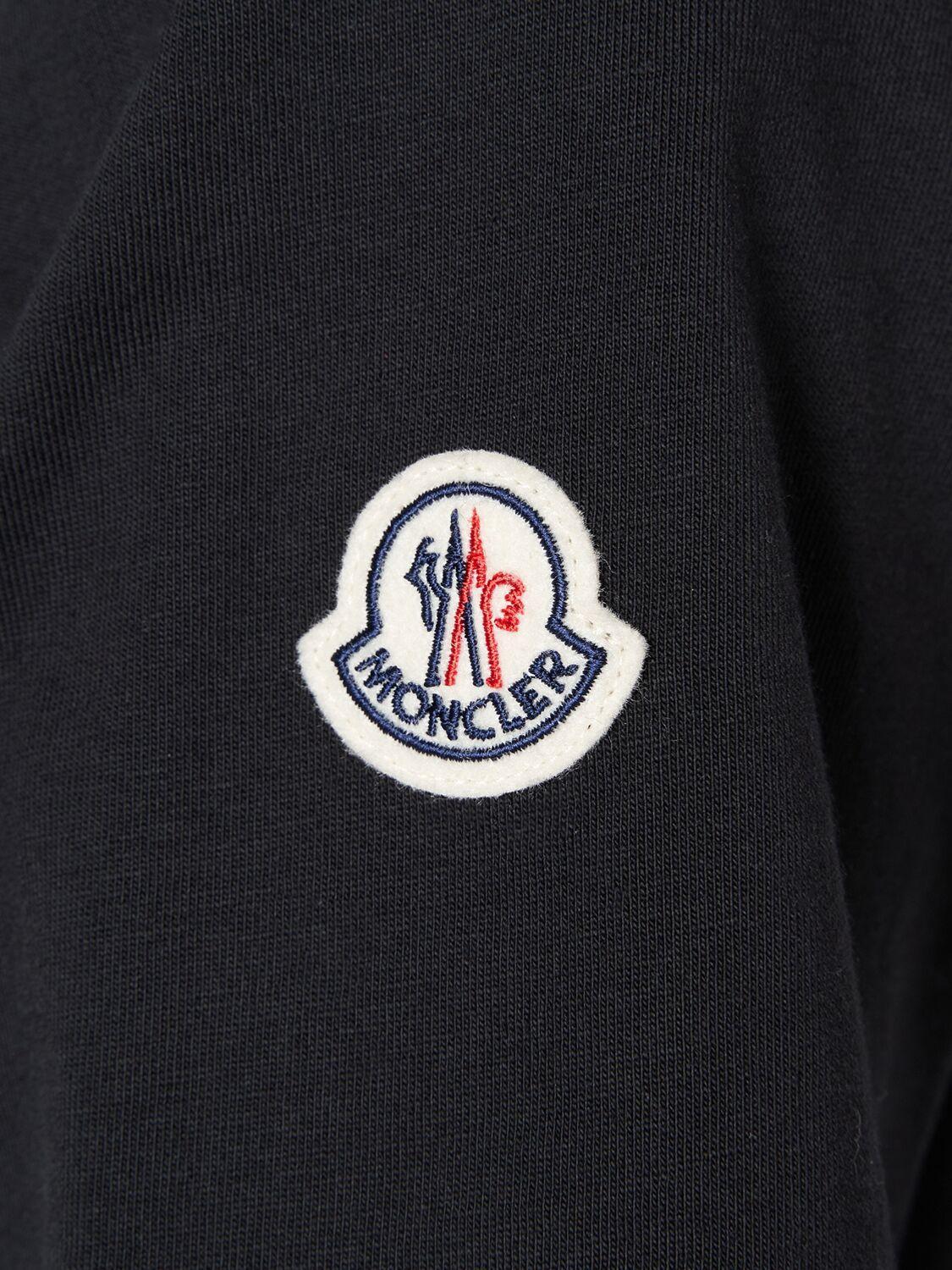 MONCLER Logo Cotton Jersey T-shirt In Black Product Image