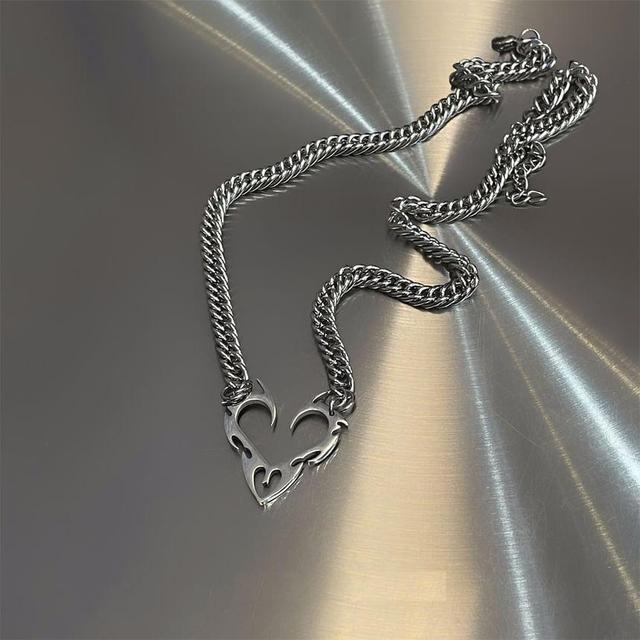 Heart Pendant Stainless Steel Choker Product Image