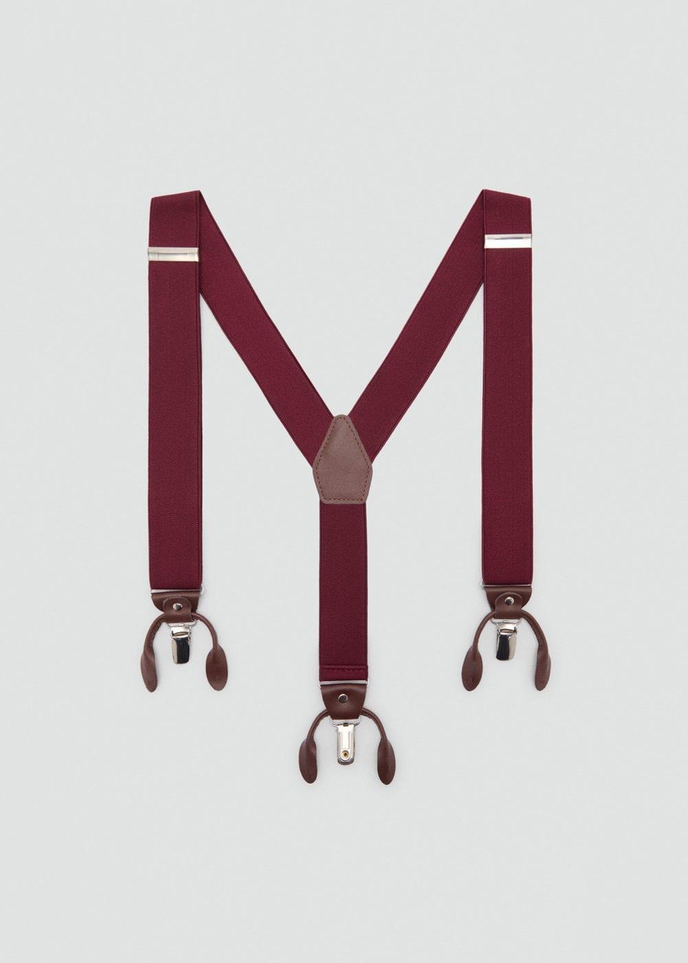 Adjustable elastic straps with leather details - Men | MANGO USA Product Image