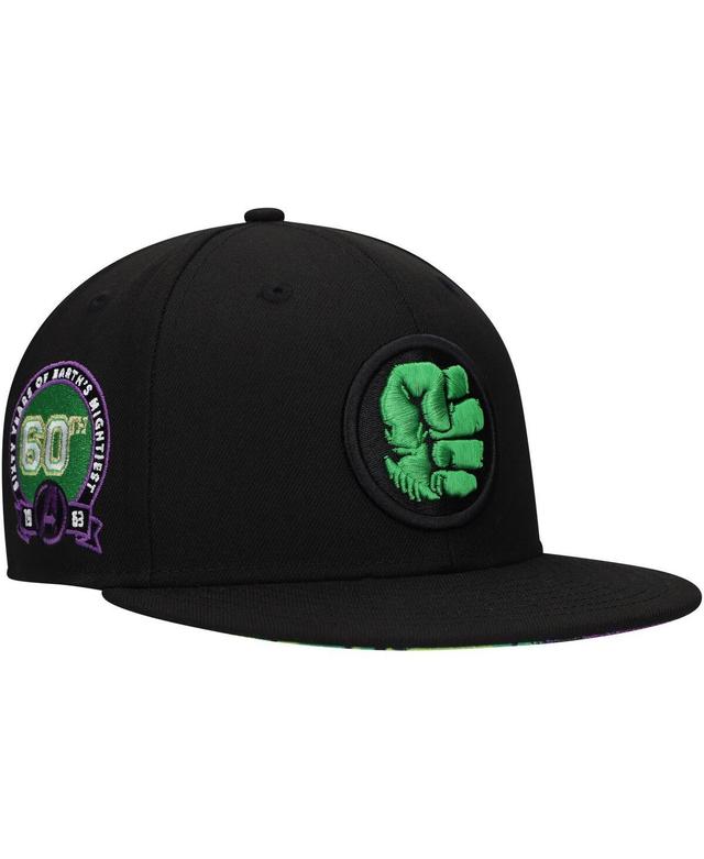 Mens Black The Hulk Marvel 60th Anniversary Snapback Hat Product Image