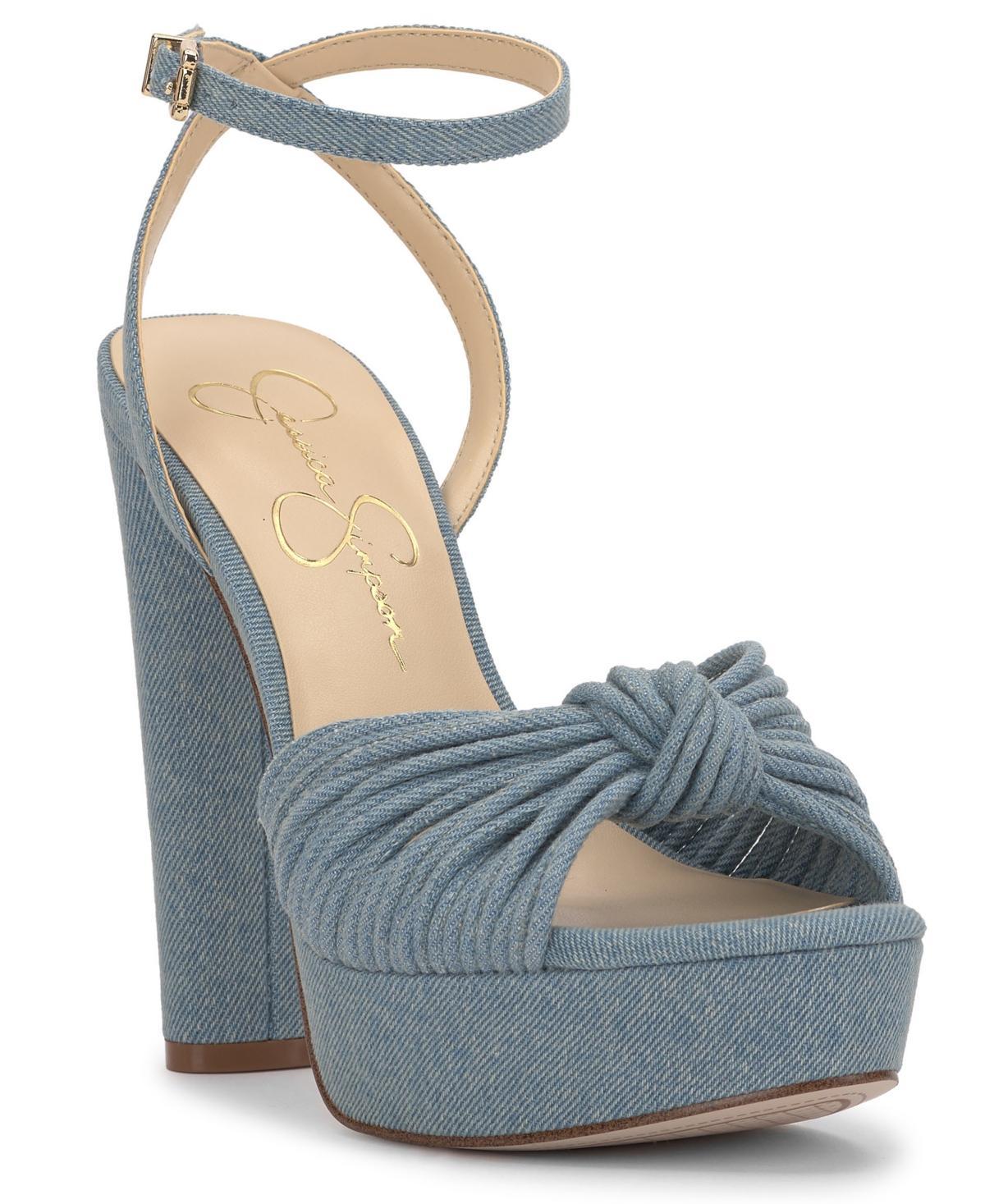 Jessica Simpson Immie Ankle Strap Embossed Platform Dress Sandals Product Image