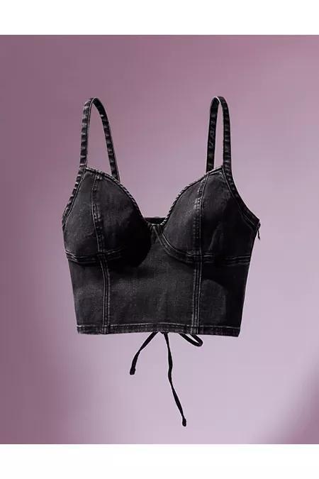 Coco Gauff x AE Cropped Denim Corset Women's Product Image