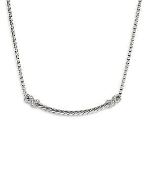 Womens Petite X Bar Station Necklace with Pav Diamonds Product Image