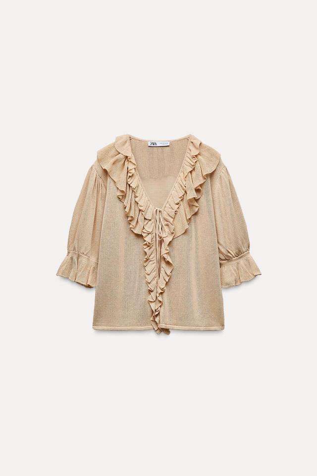 RUFFLED KNIT TOP Product Image