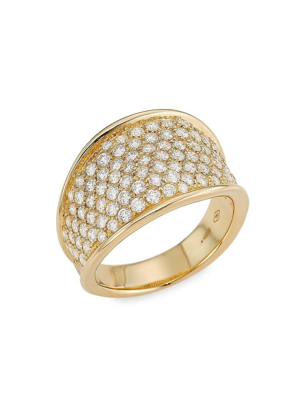 Womens Lunaria Alta 18K Yellow Gold & 1.66 TCW Diamond Band Ring Product Image