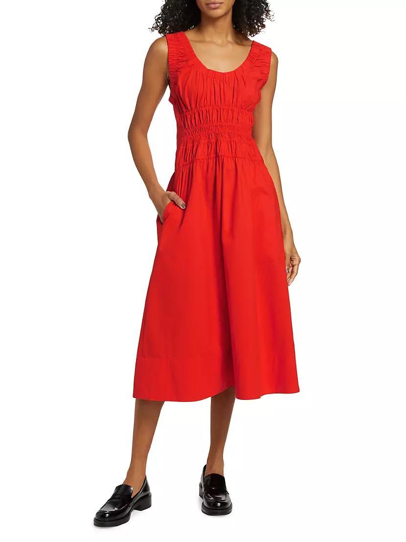 Penny Cotton Poplin Midi-Dress Product Image