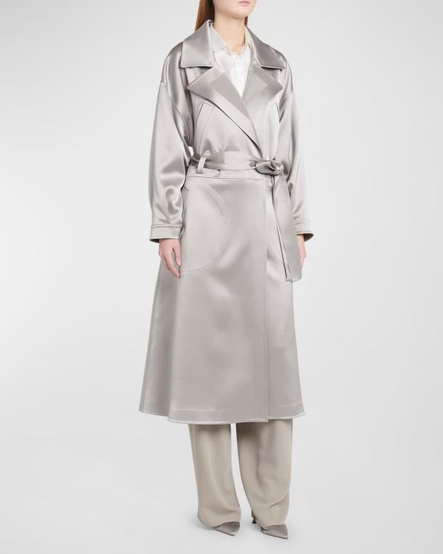 Shiny Belted Trench Coat Product Image