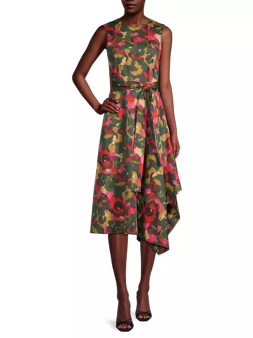 Floral Asymmetrical Midi-Dress Product Image