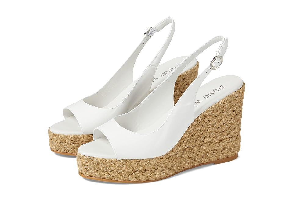 Stuart Weitzman Island Peep-Toe Espadrille Wedge Natural) Women's Shoes Product Image