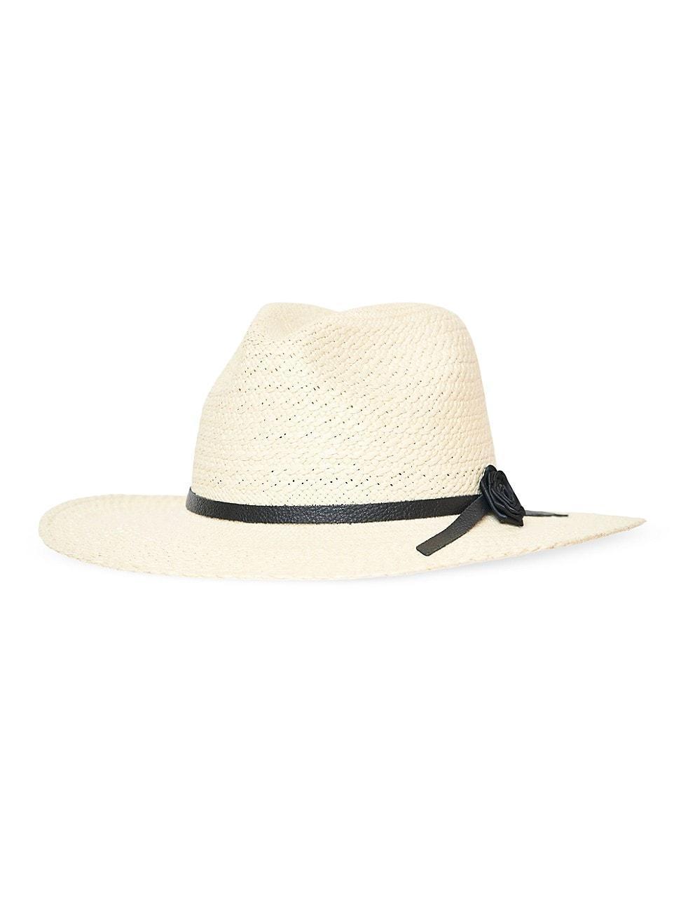 Womens Rhode Leather-Trimmed Straw Hat Product Image