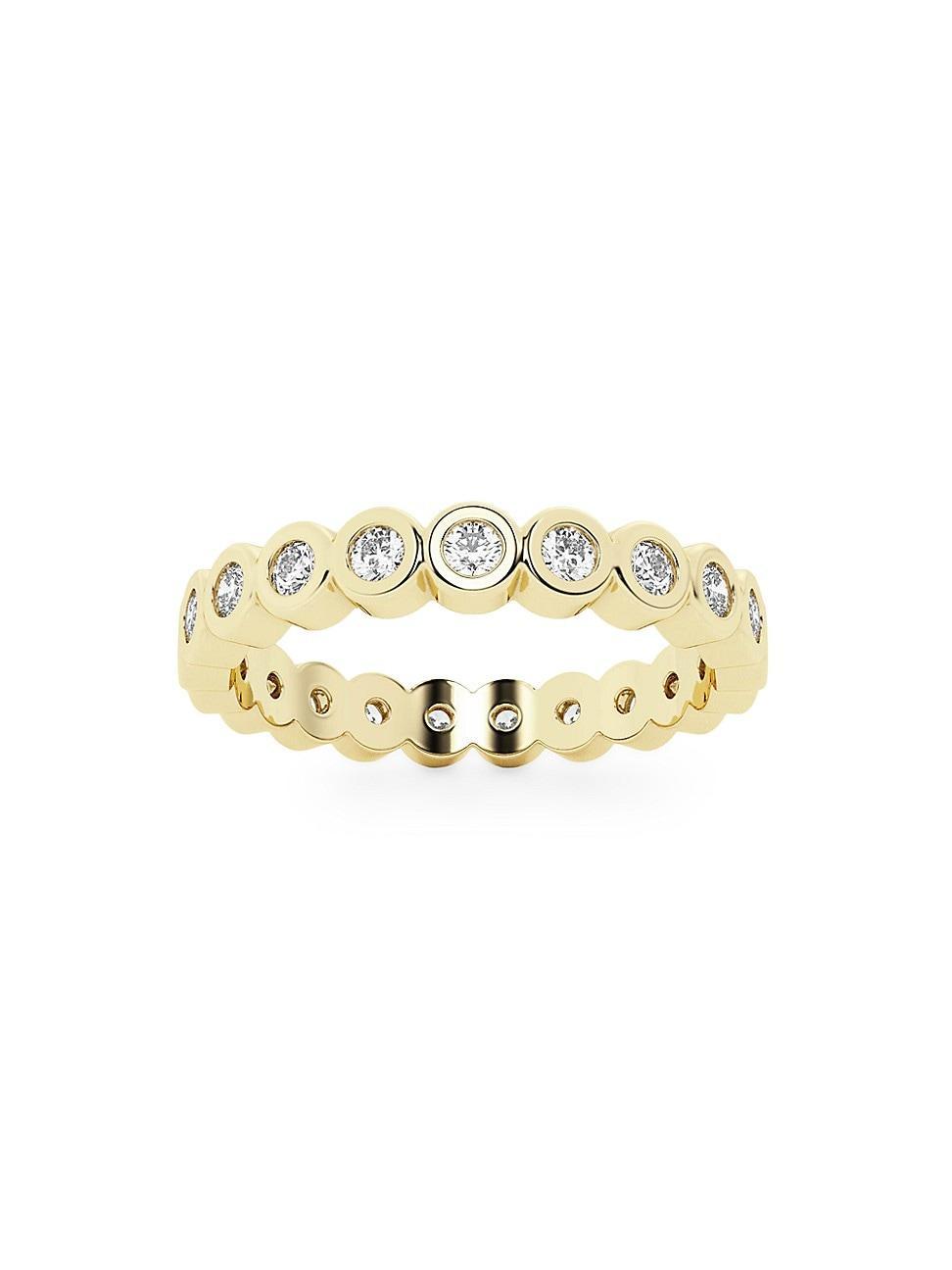 Womens Flowing 14K Yellow Gold & 0.75 TCW Lab-Grown Diamond Eternity Band Product Image