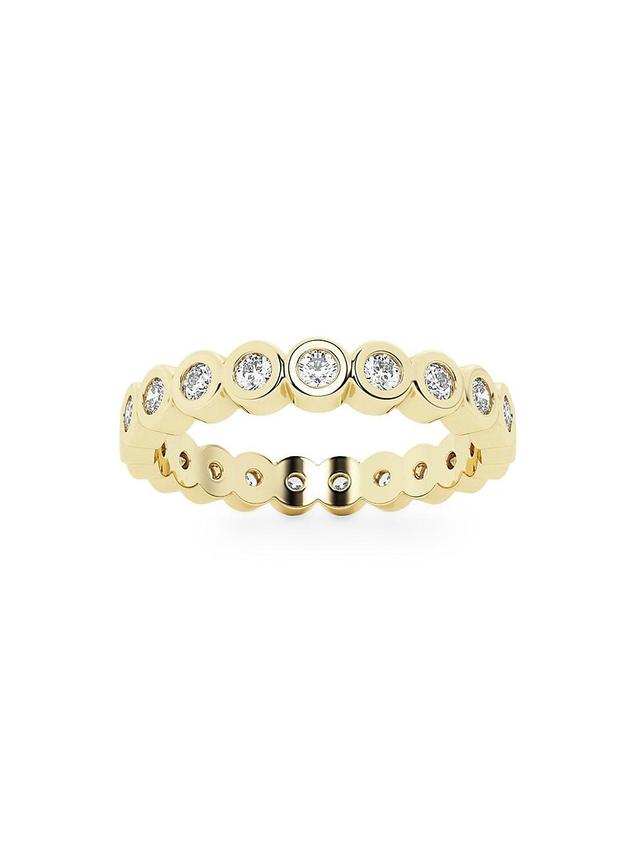 Womens Flowing 14K Yellow Gold & 0.75 TCW Lab-Grown Diamond Eternity Band Product Image