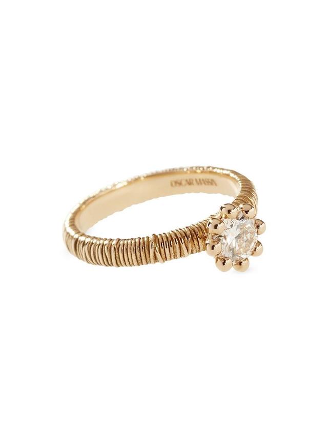 Womens Beaded 18K Yellow Gold & Latitude Lab-Grown Diamond Ring Product Image