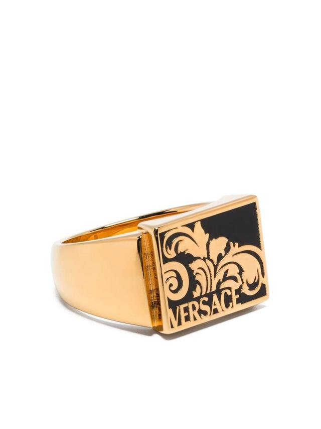 Palmette Enamel-detail Ring In Gold Product Image