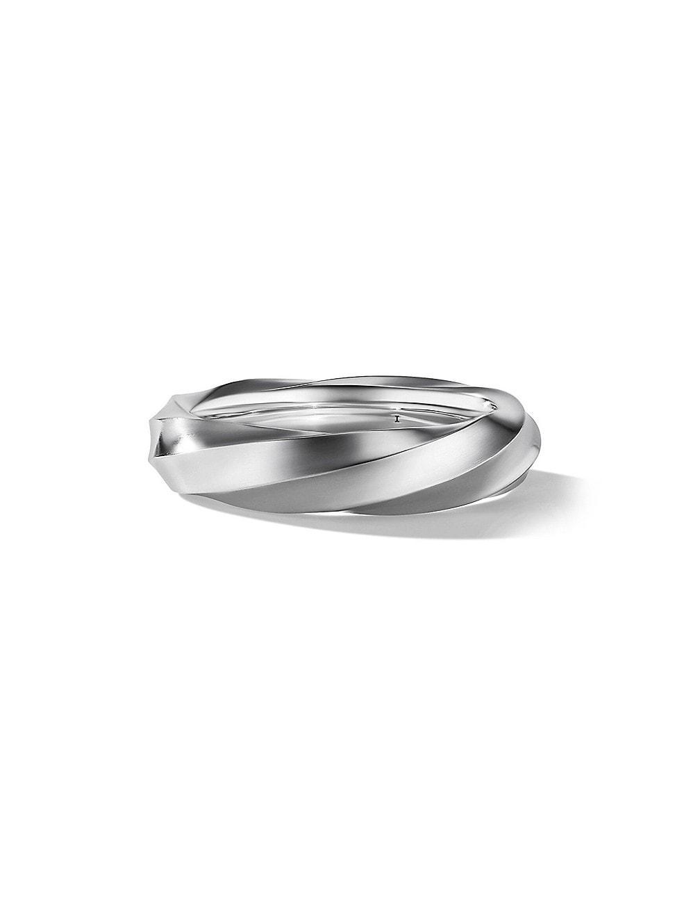 Womens Cable Edge Band Ring in Recycled Sterling Silver Product Image