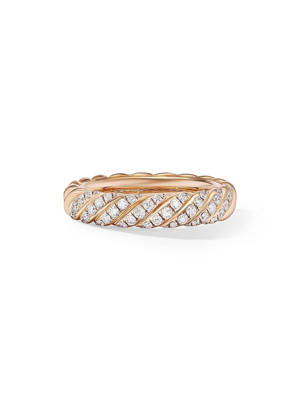 Womens Sculpted Cable Band Ring In 18K Rose Gold Product Image